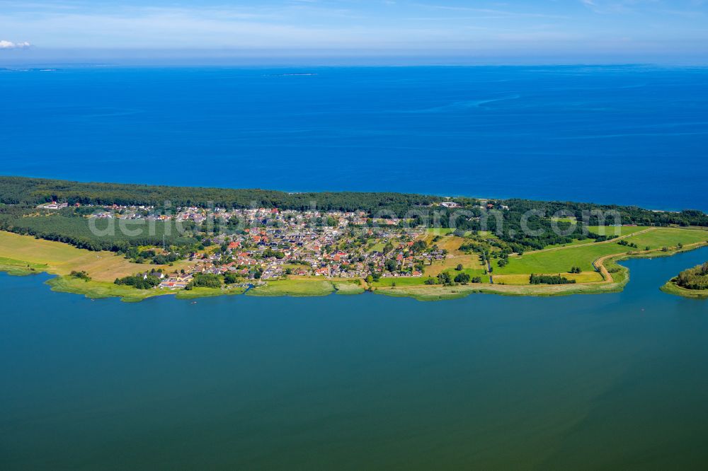 Zempin from the bird's eye view: Townscape on the seacoast of Baltic Sea in Zempin in the state Mecklenburg - Western Pomerania, Germany