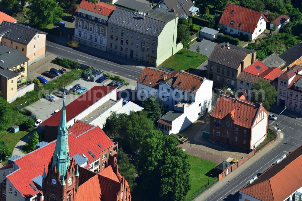 Bernau from above - View to an dwelling house in the inner city of Bernau in Brandenburg