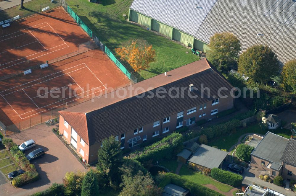 Aerial image Kamen - Mehrfamilien-Wohnhaus am Sportplatz an der Westicker Strasse 39 in 59174 Kamen - ein Projekt der Unternehmensgruppe Markus Gerold.