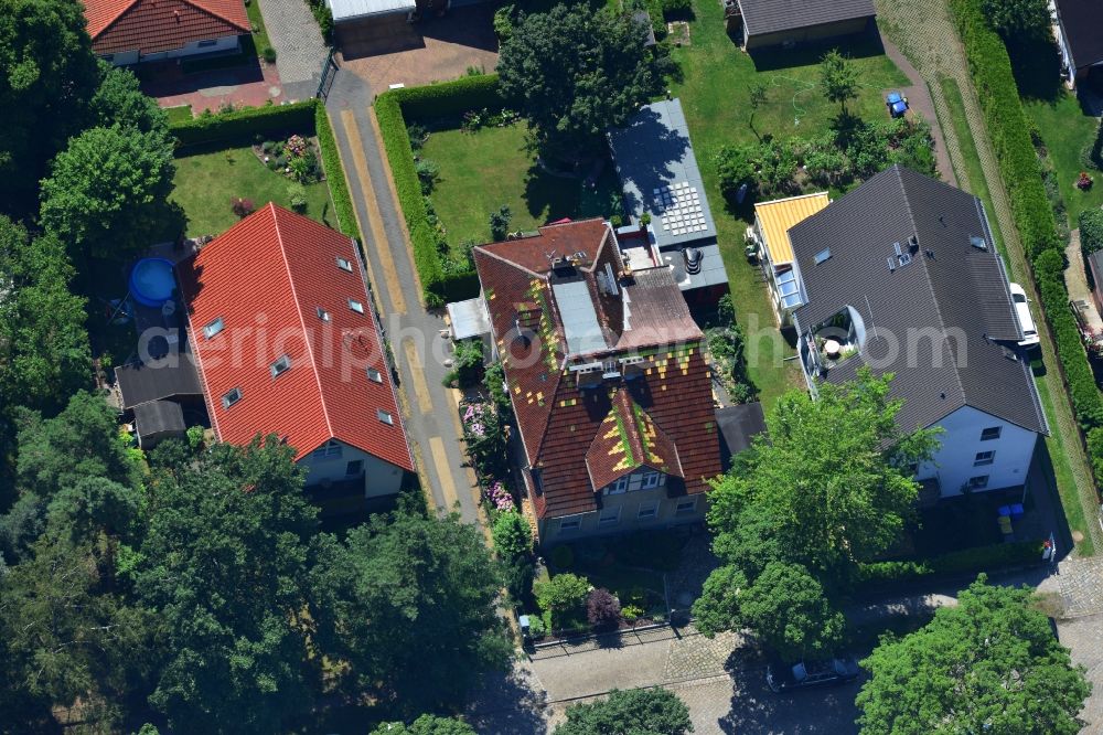 Aerial image Berlin Mahlsdorf - Multi-Family Home and Family House - settlement of Muellerstrasse in Berlin - Mahlsdorf