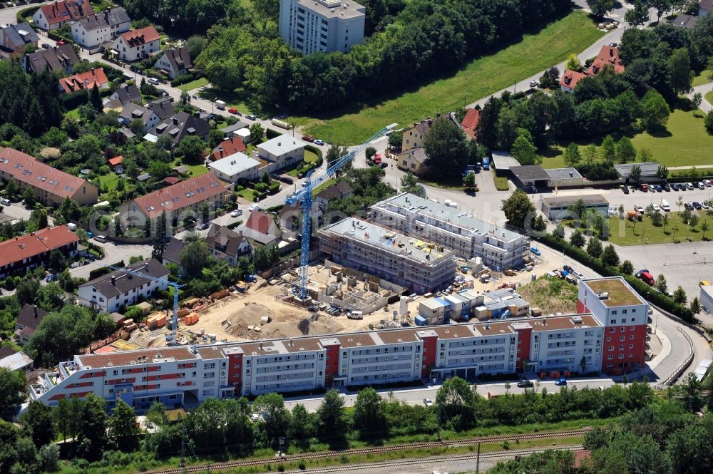 München Aubing from the bird's eye view: Family house newly built on the Colmsdorferstraße in Munich Aubing in Bavaria