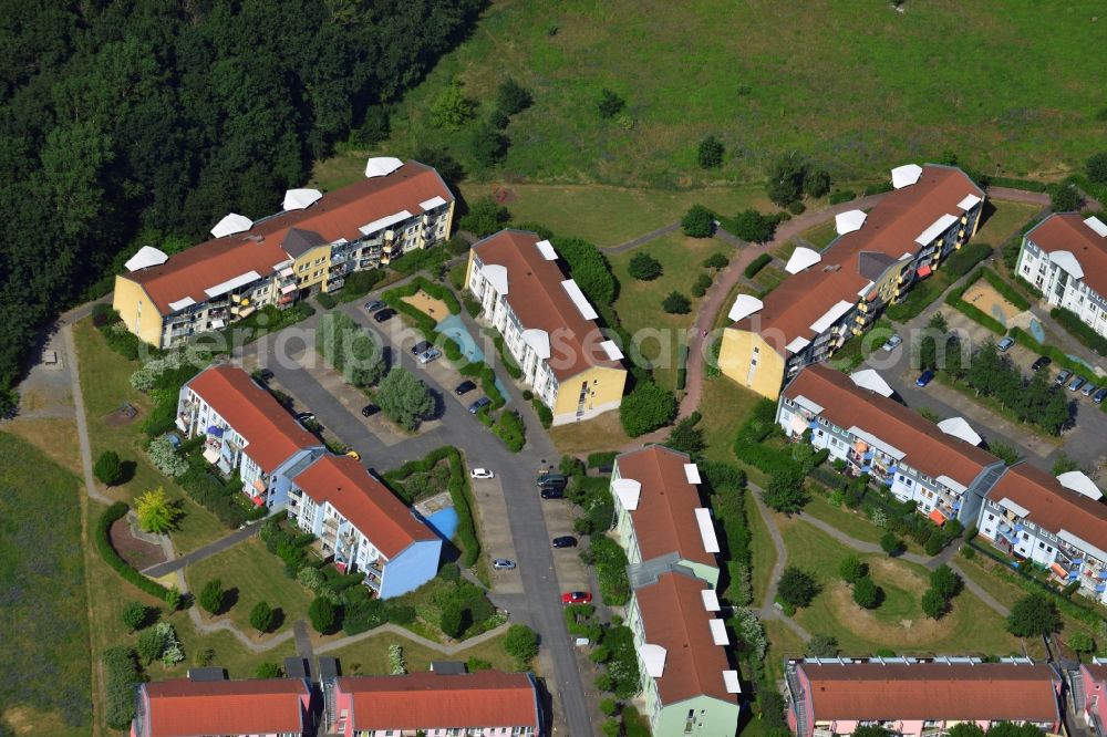 Aerial photograph Friedersdorf - Vogelsdorf - Multi-family development at the Martin-Luther-Strasse in Friedersdorf - Vogelsdorf in Brandenburg