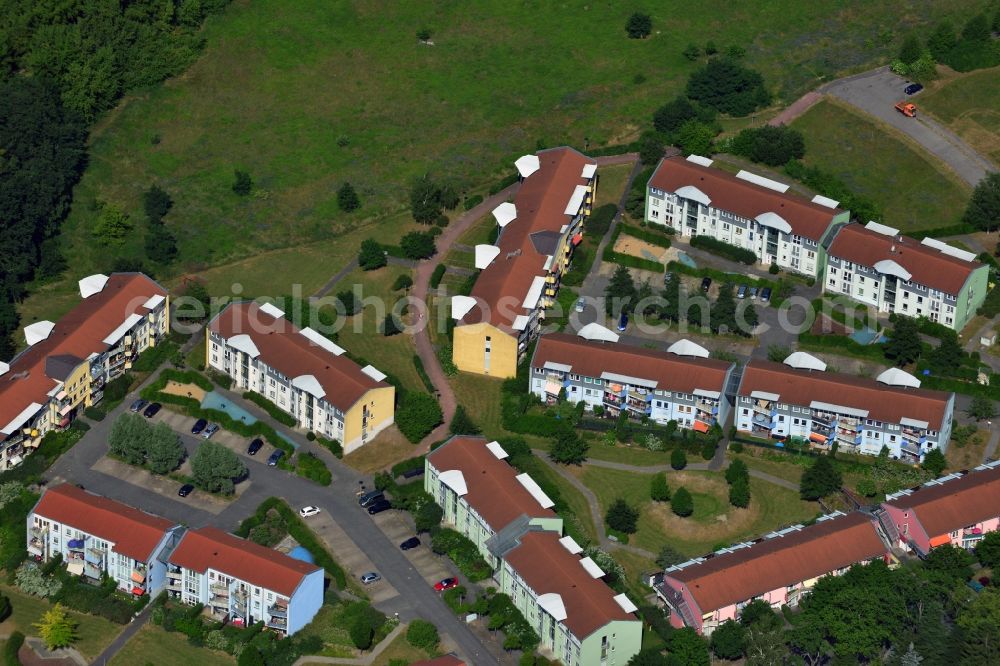 Friedersdorf - Vogelsdorf from the bird's eye view: Multi-family development at the Martin-Luther-Strasse in Friedersdorf - Vogelsdorf in Brandenburg