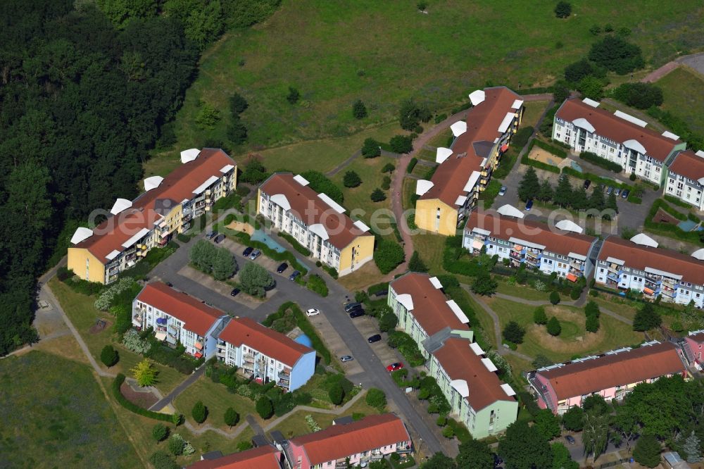 Aerial image Friedersdorf - Vogelsdorf - Multi-family development at the Martin-Luther-Strasse in Friedersdorf - Vogelsdorf in Brandenburg