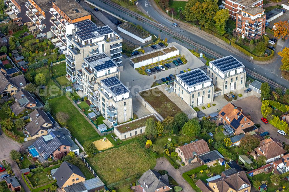 Aerial photograph Hamm - Apartment building Augenweide for condominiums on Grenzweg - Alter Papelweg in Hamm in the state North Rhine-Westphalia, Germany