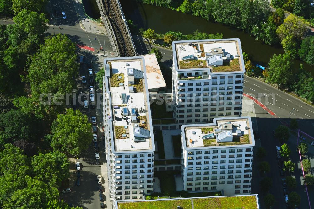 Aerial photograph Berlin - Construction site to build a new multi-family residential complex HIGH PARK der Zabel Property AG and gsp Staedtebau GmbH in Berlin