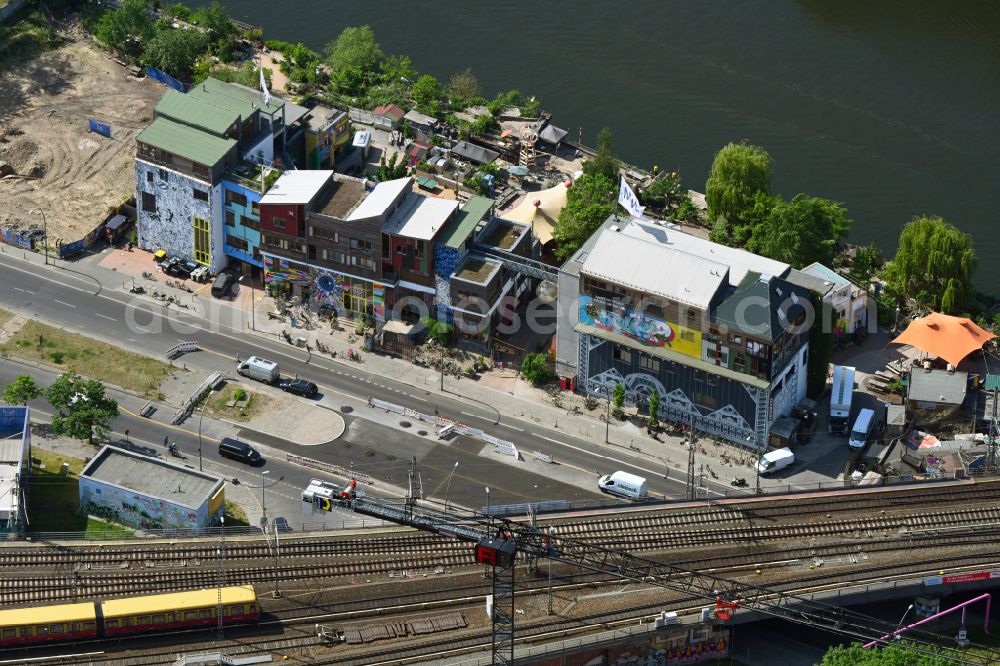 Aerial photograph Berlin - Build a new multi-family residential complex on Holzmarktstrasse in the district Friedrichshain in Berlin, Germany