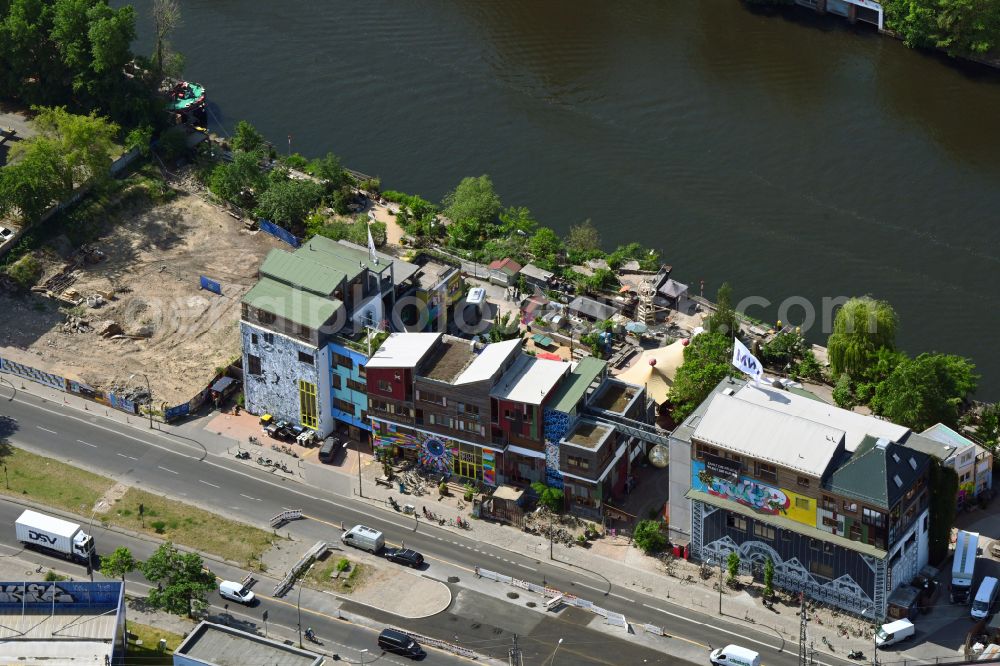 Berlin from above - Build a new multi-family residential complex on Holzmarktstrasse in the district Friedrichshain in Berlin, Germany