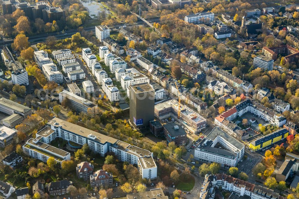 Aerial image Dortmund - Construction site to build a new multi-family residential complex Maerkische Strasse - Benno-Jacob-Strasse - Kronenstrasse in Dortmund in the state North Rhine-Westphalia, Germany