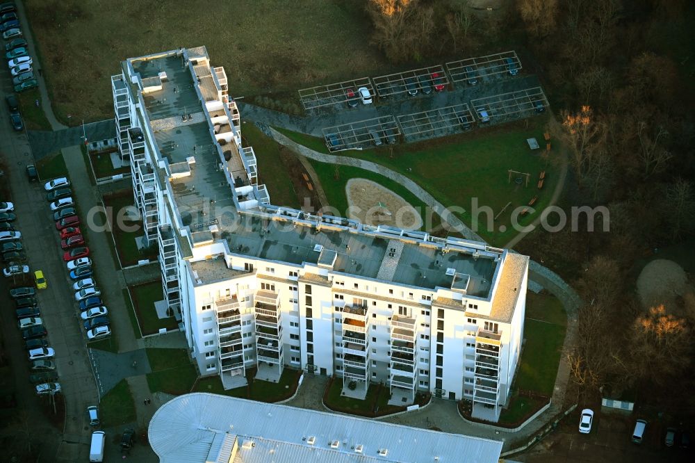 Aerial image Berlin - New multi-family residential complex Martin-Riesenburger-Strasse in the district Hellersdorf in Berlin, Germany