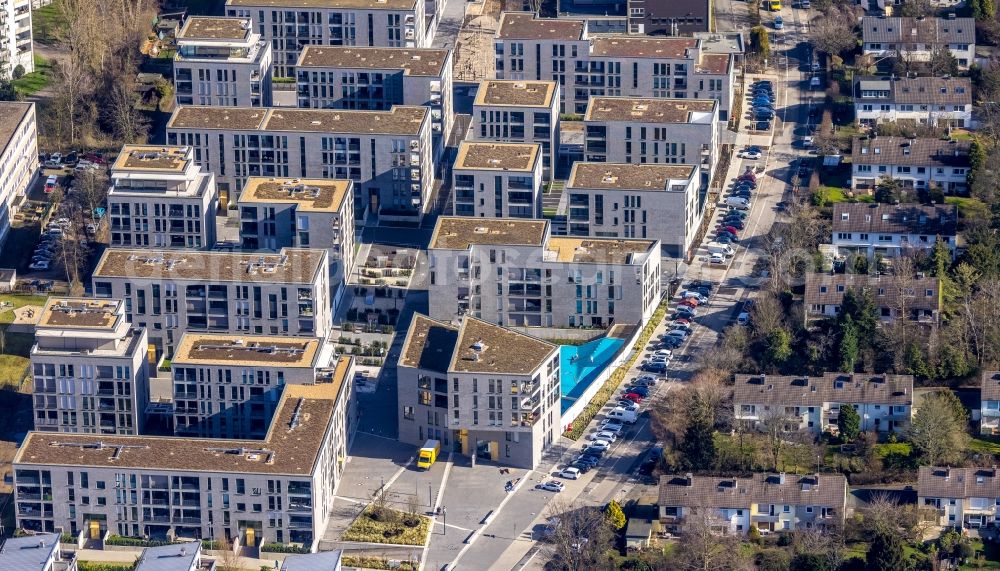 Essen from the bird's eye view: New multi-family residential complex Parc Dunant on Henri-Dunant-Strasse in the district Ruettenscheid in Essen at Ruhrgebiet in the state North Rhine-Westphalia, Germany