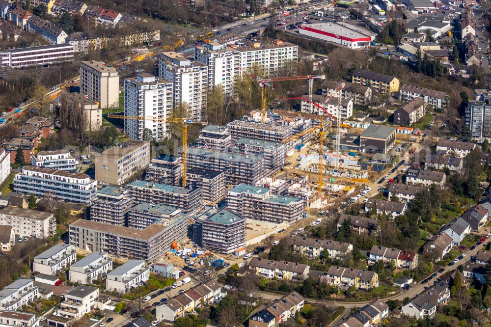 Essen from the bird's eye view: New multi-family residential complex Parc Dunant on Henri-Dunant-Strasse in the district Ruettenscheid in Essen at Ruhrgebiet in the state North Rhine-Westphalia, Germany