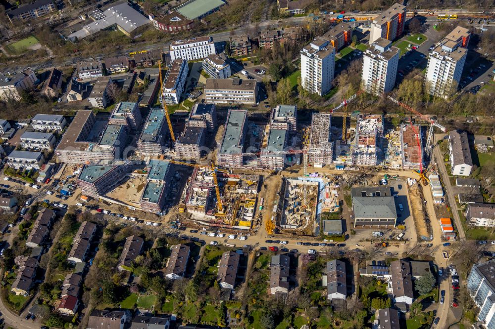 Aerial image Essen - New multi-family residential complex Parc Dunant on Henri-Dunant-Strasse in the district Ruettenscheid in Essen at Ruhrgebiet in the state North Rhine-Westphalia, Germany