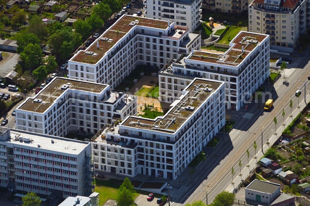 Dresden from above - Multi-family residential complex QUARTIER STRIESEN PLUS along the Glashuetter Strasse and Schandauer Strasse in the district Striesen in Dresden in the state Saxony, Germany