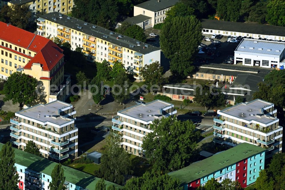 Berlin from above - New multi-family residential complex Rudower Strasse corner Koellnische Strasse in the district Schoeneweide in Berlin, Germany