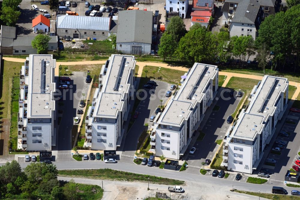 Aerial photograph Berlin - Construction site to build a new multi-family residential complex An der Schule destrict Mahlsdorf in Berlin