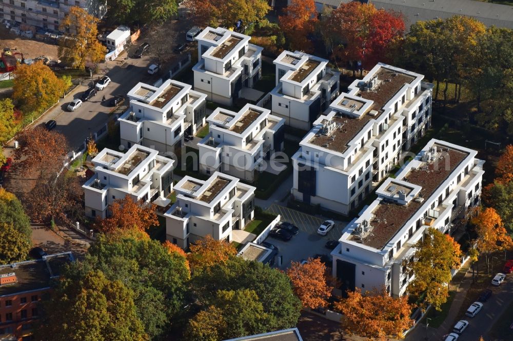 Aerial image Berlin - Multi-family residential complex Tharauer Allee - Angerburger Allee in the district of Charlottenburg in Berlin