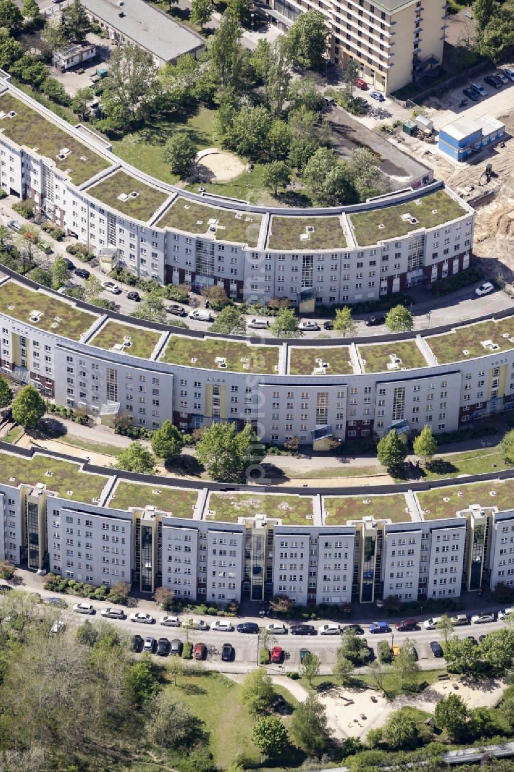 Berlin from above - Multi-family residential area with apartment buildings on Gensinger Strasse in the Lichtenberg district of Berlin, Germany