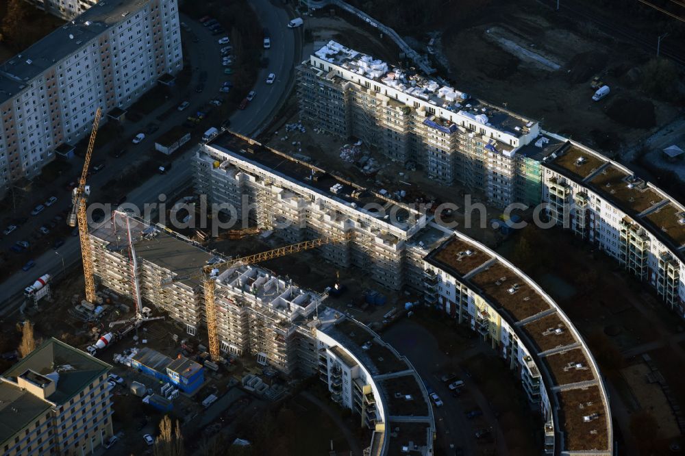 Aerial photograph Berlin - Multi-family residential complex in the residential area Gensinger Viertel on Gensinger Strasse in the Lichtenberg district of Berlin