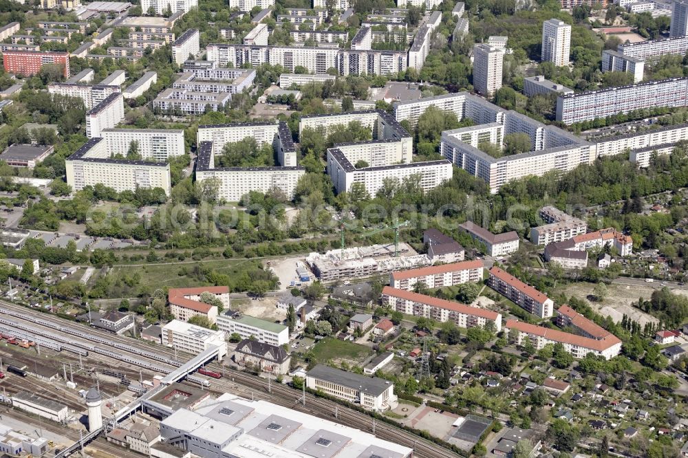 Berlin from above - Wagner-quarter and residential area in the district of Lichtenberg in Berlin in Berlin, Germany