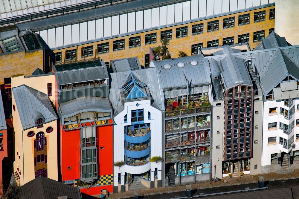 Frankfurt am Main from above - Multi-family house- residential area in the old town area and inner city center in the Saalgasse in the district Altstadt in Frankfurt in the state Hesse, Germany