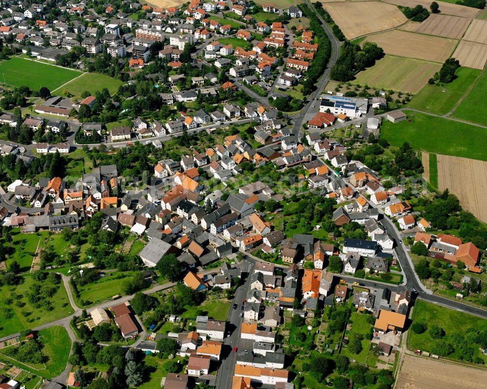 Aerial image Annerod - Residential area of a multi-family house settlement in Annerod in the state Hesse, Germany