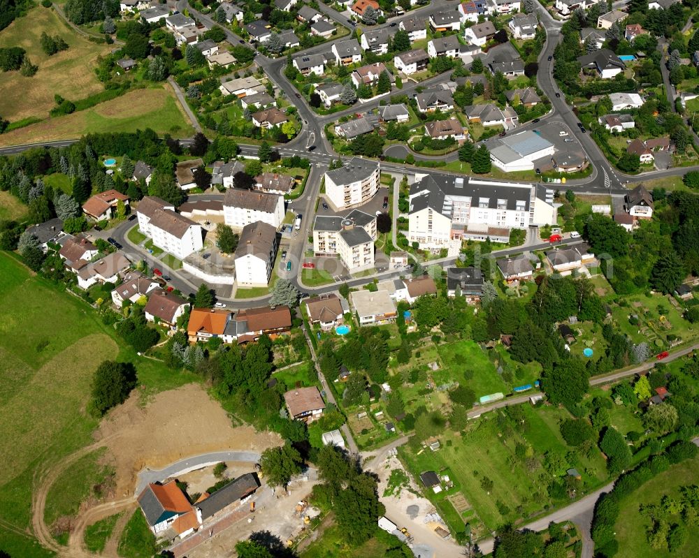 Annerod from above - Residential area of a multi-family house settlement in Annerod in the state Hesse, Germany