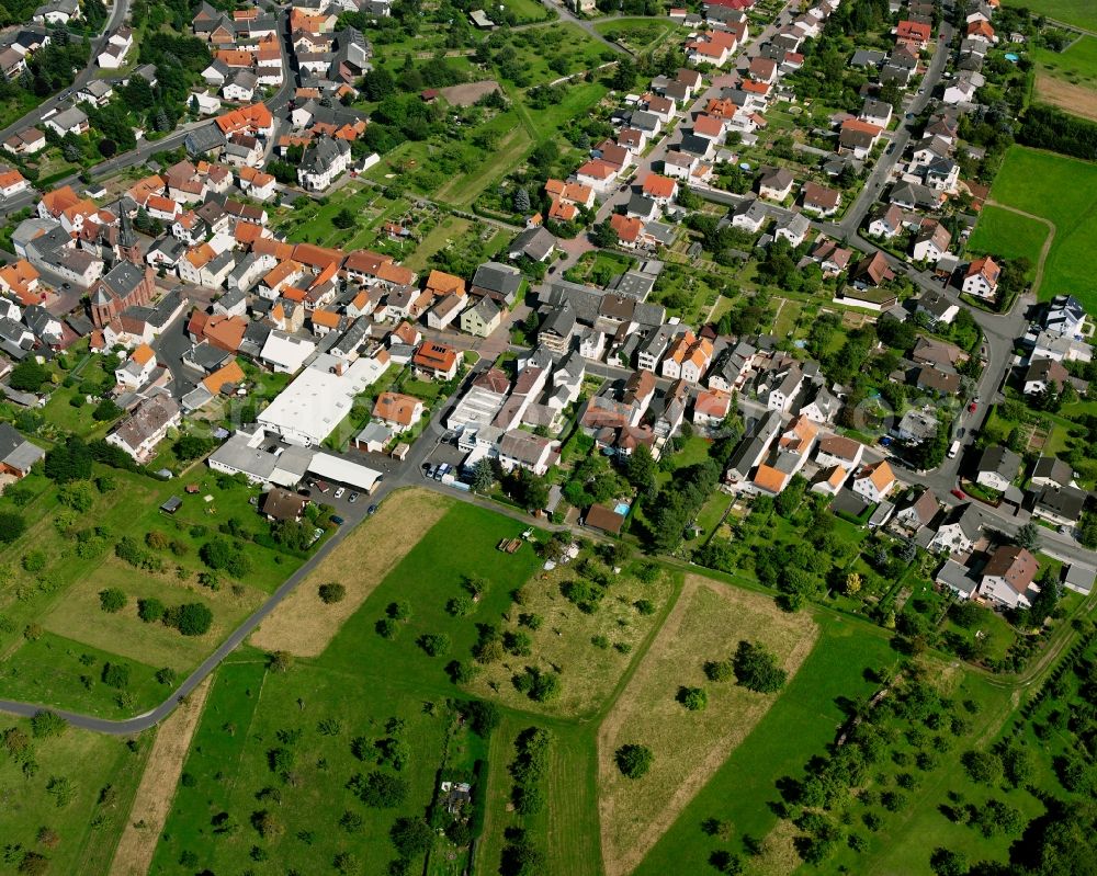 Aerial image Annerod - Residential area of a multi-family house settlement in Annerod in the state Hesse, Germany