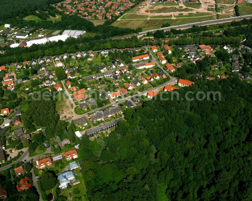 Büchen from above - Residential area of a multi-family house settlement in Büchen in the state Schleswig-Holstein, Germany