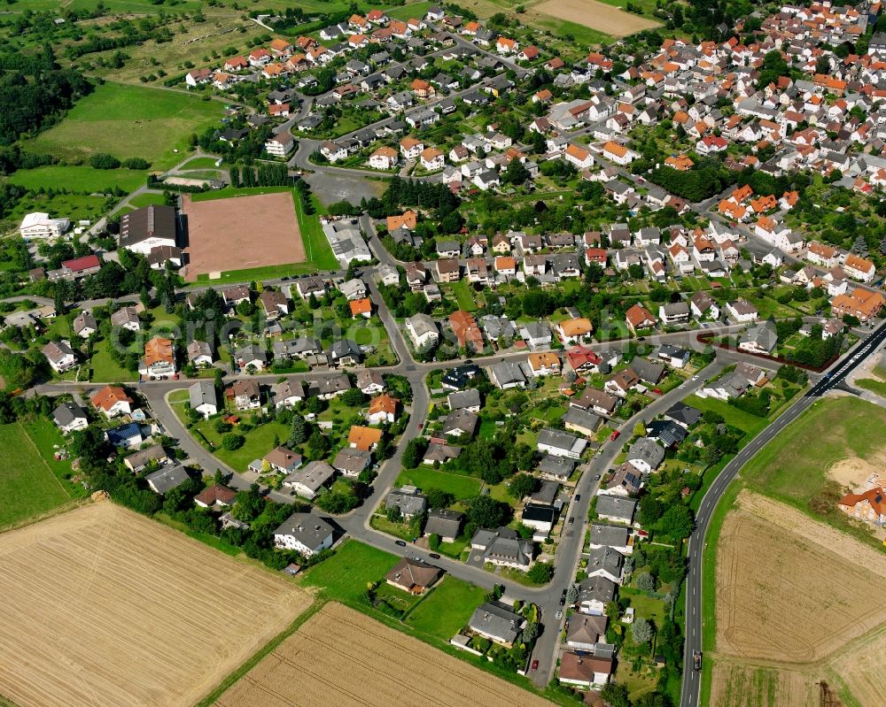 Aerial photograph Beuern - Residential area of a multi-family house settlement in Beuern in the state Hesse, Germany