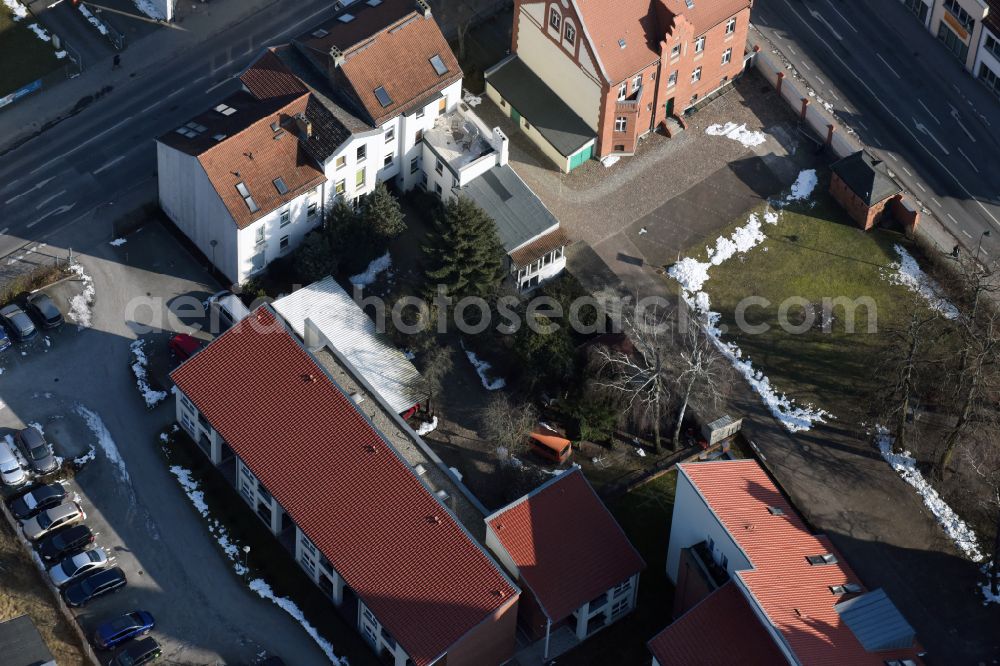 Aerial photograph Bernau - Residential area of a multi-family house settlement Boernicker Strasse - Ulitzkastrasse in Bernau in the state Brandenburg, Germany