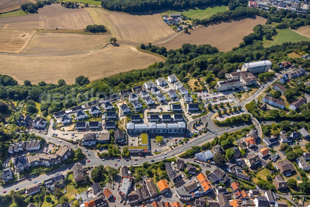 Blankenstein from the bird's eye view: Residential area of a multi-family house settlement Burgviertel on street Seilerweg in Blankenstein at Ruhrgebiet in the state North Rhine-Westphalia, Germany