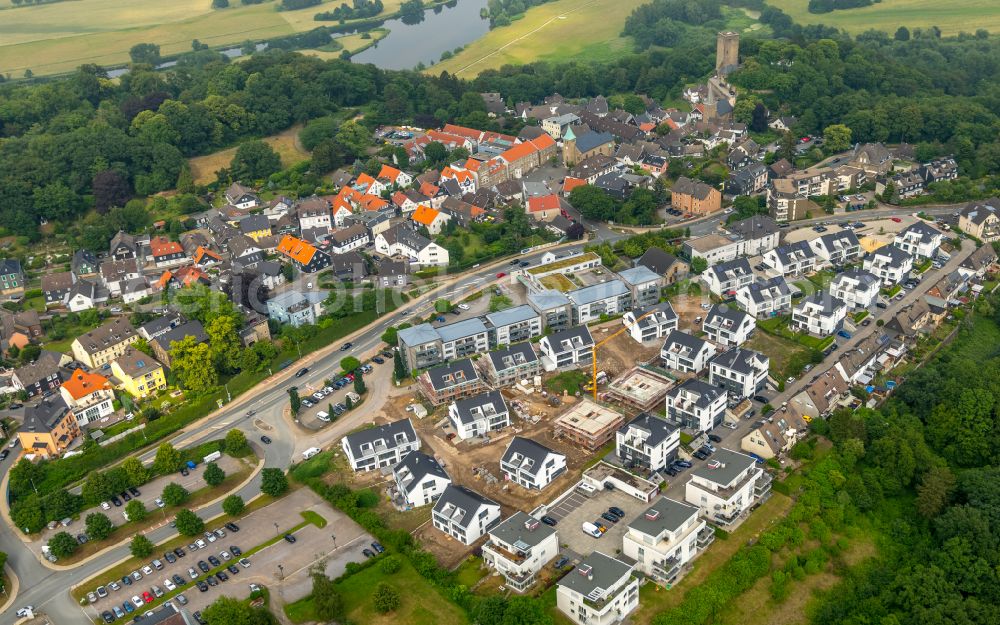 Aerial image Blankenstein - Residential area of a multi-family house settlement Burgviertel on street Seilerweg in Blankenstein at Ruhrgebiet in the state North Rhine-Westphalia, Germany