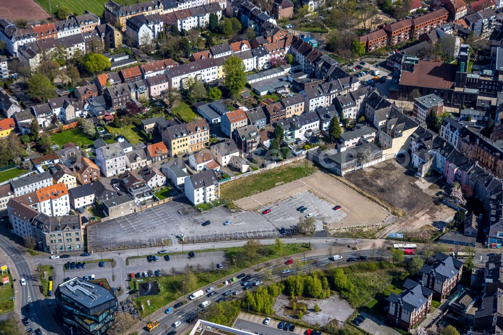 Aerial image Gelsenkirchen - Residential area of a multi-family house settlement on Cramerweg in the district Ueckendorf in Gelsenkirchen at Ruhrgebiet in the state North Rhine-Westphalia, Germany