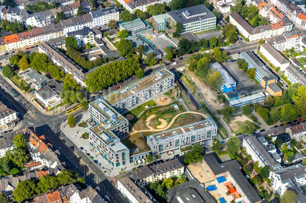 Essen from above - Residential area of a multi-family house settlement Cranachhoefe on Holsterhauser Strasse - Rubensstrasse in Essen in the state North Rhine-Westphalia, Germany