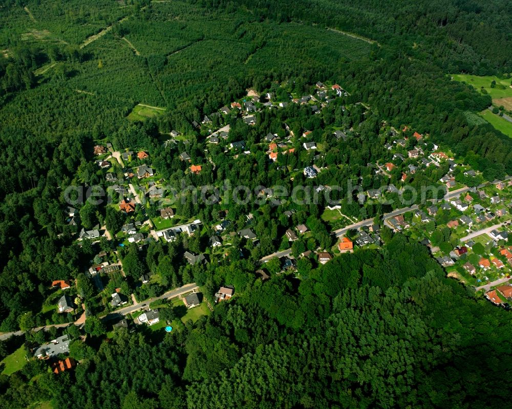 Dassendorf Siedlung from the bird's eye view: Residential area of a multi-family house settlement in Dassendorf Siedlung in the state Schleswig-Holstein, Germany