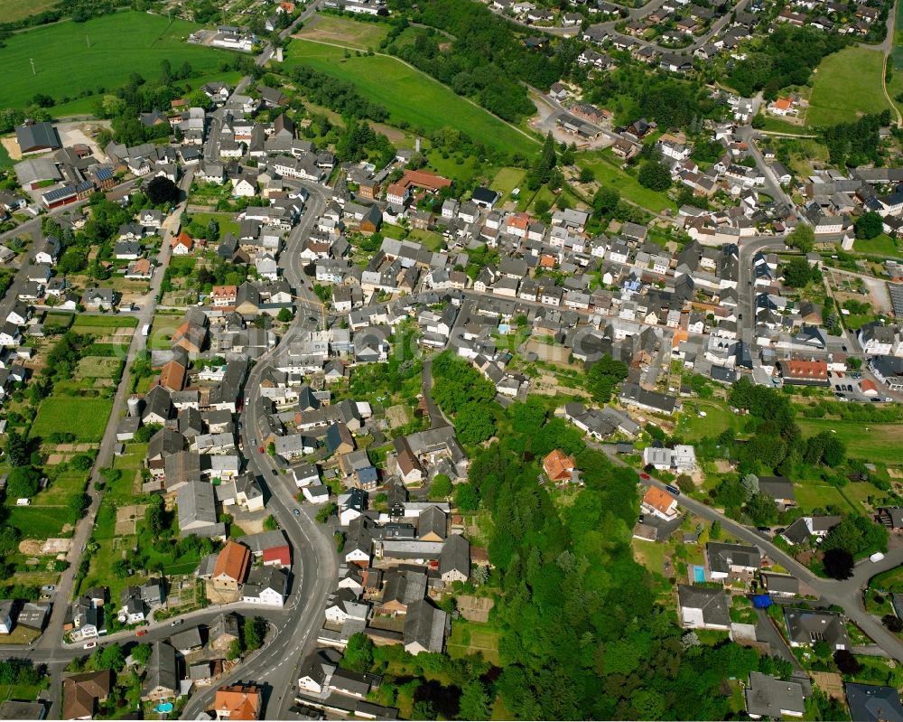 Dauborn from above - Residential area of a multi-family house settlement in Dauborn in the state Hesse, Germany