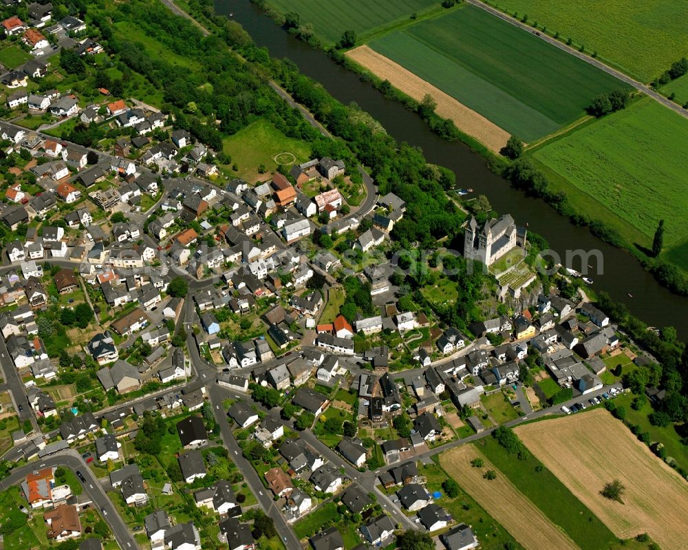 Dietkirchen from the bird's eye view: Residential area of a multi-family house settlement in Dietkirchen in the state Hesse, Germany