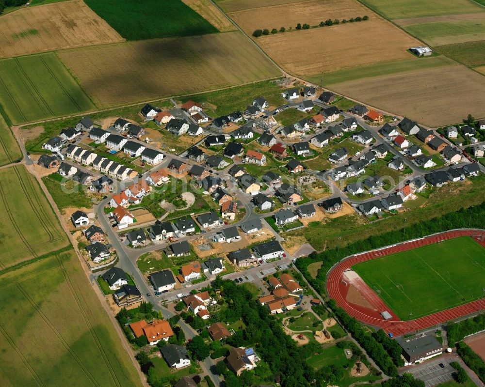 Erbach from above - Residential area of a multi-family house settlement in Erbach Odenwaldkreis in the state Hesse, Germany