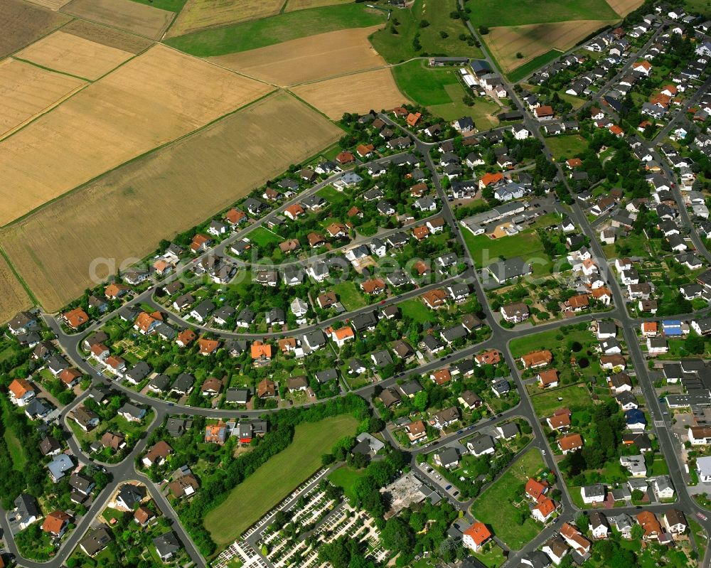 Aerial image Erbach - Residential area of a multi-family house settlement in Erbach Odenwaldkreis in the state Hesse, Germany