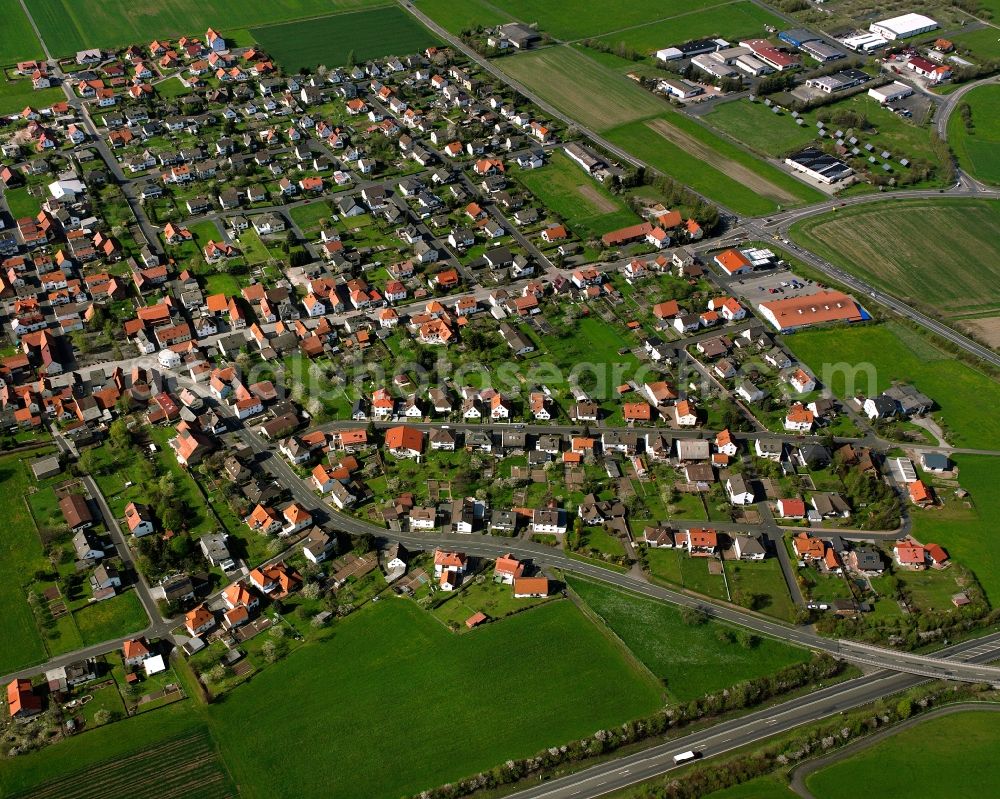 Friedewald from above - Residential area of a multi-family house settlement in Friedewald in the state Hesse, Germany