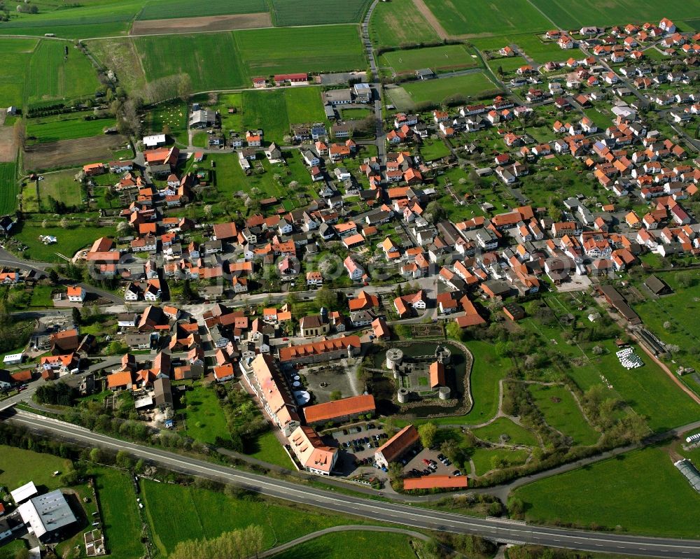 Aerial image Friedewald - Residential area of a multi-family house settlement in Friedewald in the state Hesse, Germany