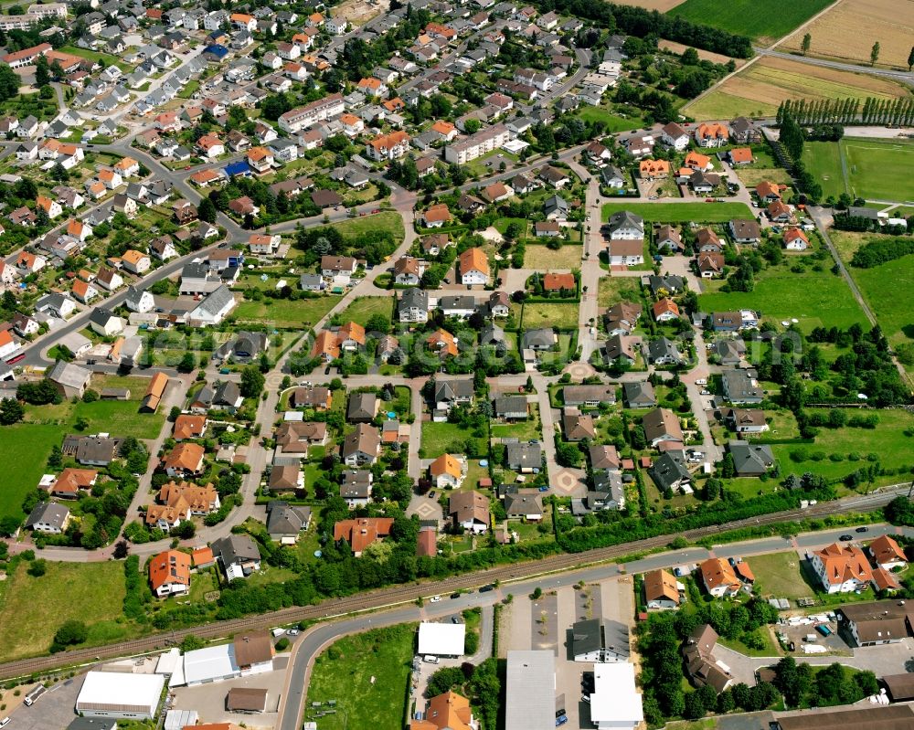 Aerial photograph Garbenteich - Residential area of a multi-family house settlement in Garbenteich in the state Hesse, Germany