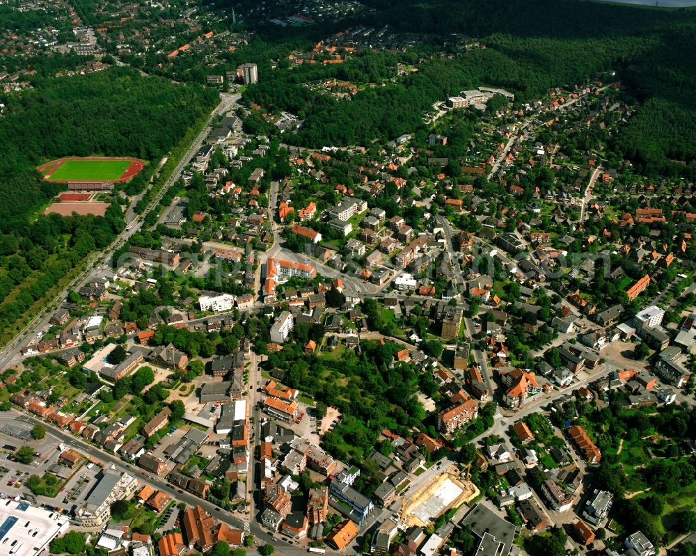 Aerial image Geesthacht - Residential area of a multi-family house settlement in Geesthacht in the state Schleswig-Holstein, Germany