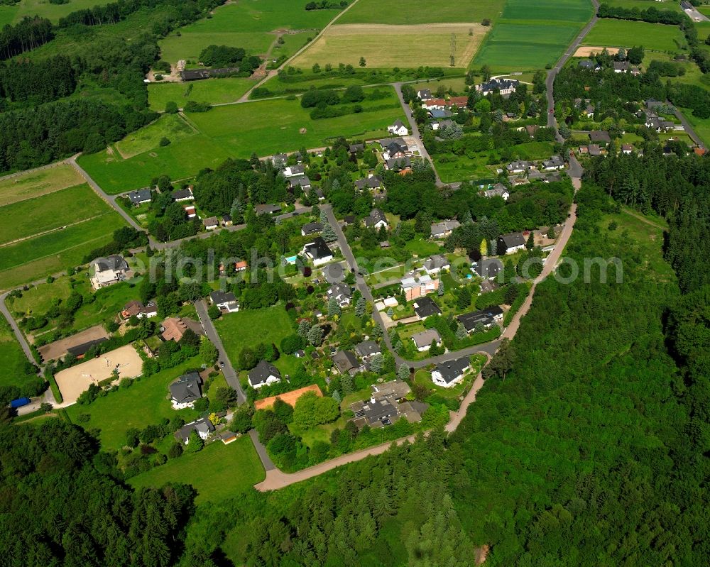 Hangenmeilingen from above - Residential area of a multi-family house settlement in Hangenmeilingen in the state Hesse, Germany