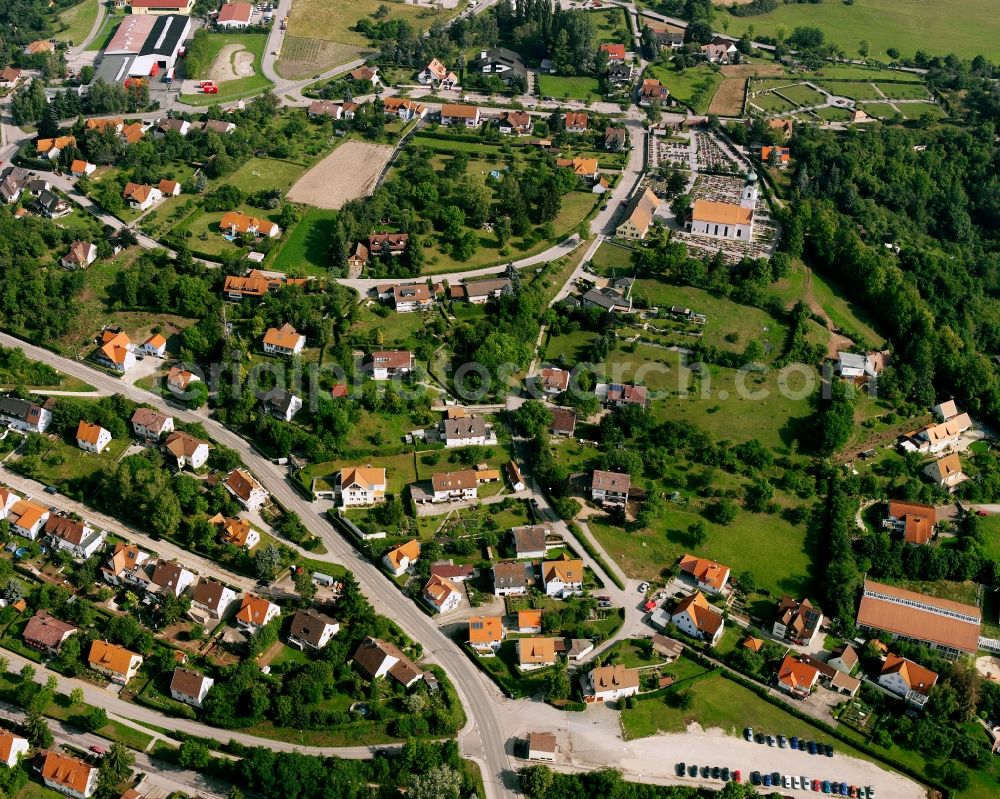 Herrieden from the bird's eye view: Residential area of a multi-family house settlement in Herrieden in the state Bavaria, Germany