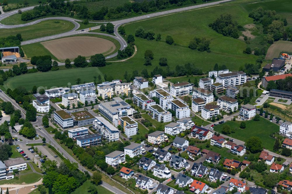 Aerial photograph Überlingen - Residential area of a multi-family house settlement on Hildegardring in Ueberlingen on Bodensee in the state Baden-Wuerttemberg, Germany