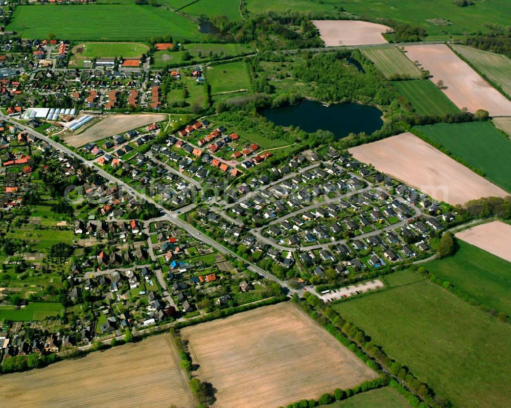 Aerial photograph St. Jürgen - Residential area of a multi-family house settlement in St. Jürgen in the state Schleswig-Holstein, Germany