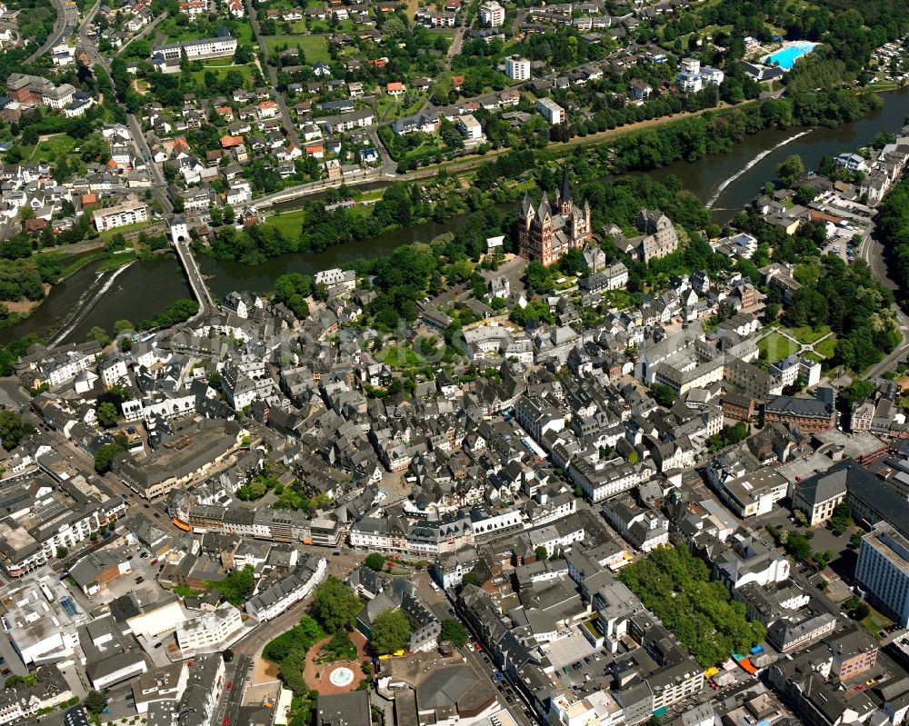 Aerial photograph Limburg an der Lahn - Residential area of a multi-family house settlement in Limburg an der Lahn in the state Hesse, Germany