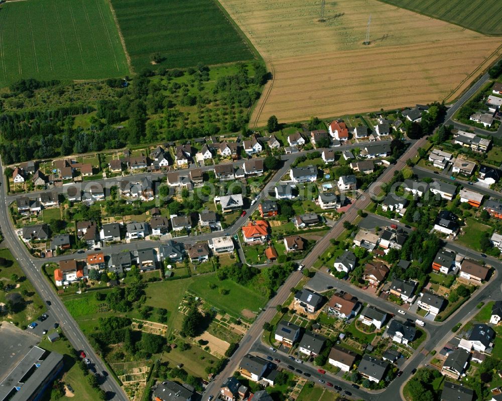 Aerial photograph Niederbrechen - Residential area of a multi-family house settlement in Niederbrechen in the state Hesse, Germany